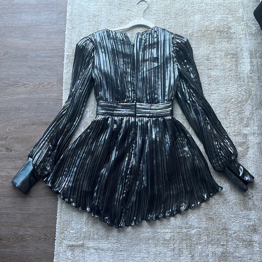 Wolf and Badger Black Metallic Mini Dress